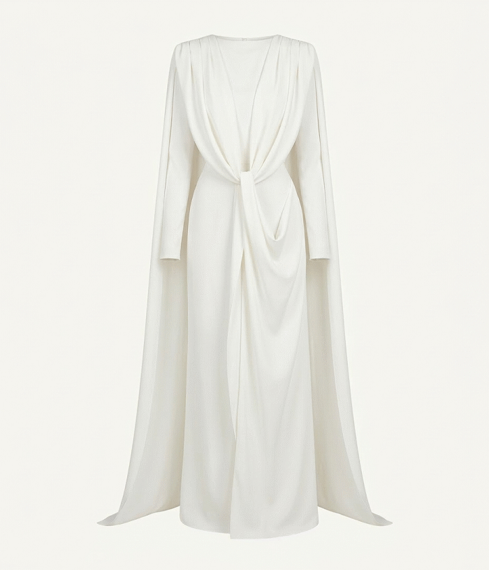 The Ivory Oracle Cape Gown